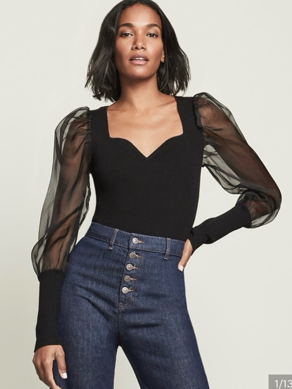 VERONICA BEARD Finian Ribbed Knit Top